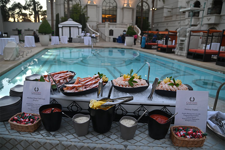 crab and shrimp bar next to the pool